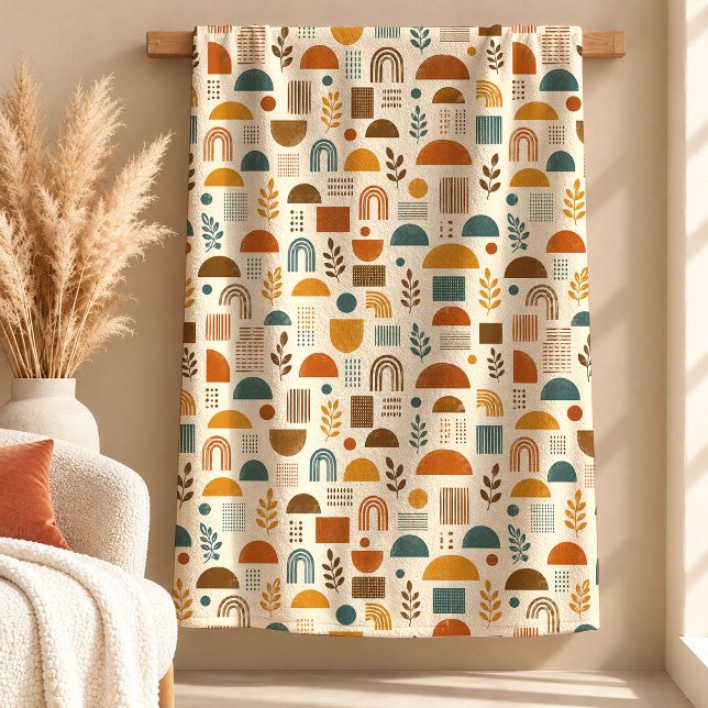 Luxus-Staubgrün-Senf-Boho-Decke-Design Fleecedecke (Luxury Dusty Green Mustard Boho Blanket Design)