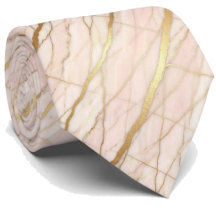 Luxus Stein Krawatte | Roségold Rosa & Gold Marmor
