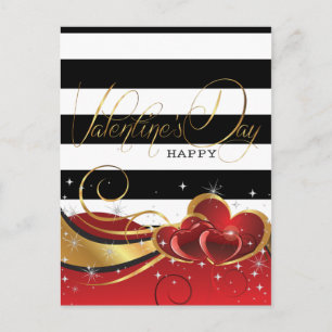 Luxus-Streifen zum Valentinstag Feiertagspostkarte
