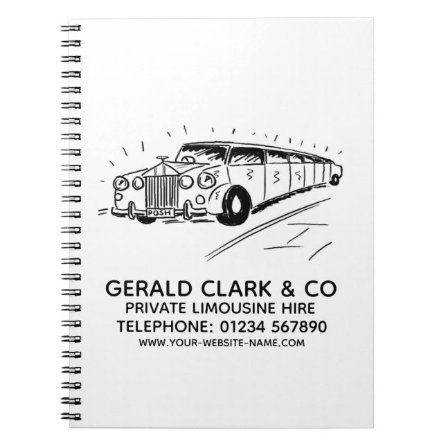 Luxus-Stretch Limousine-MietNotebook Notizblock (Vorderseite)