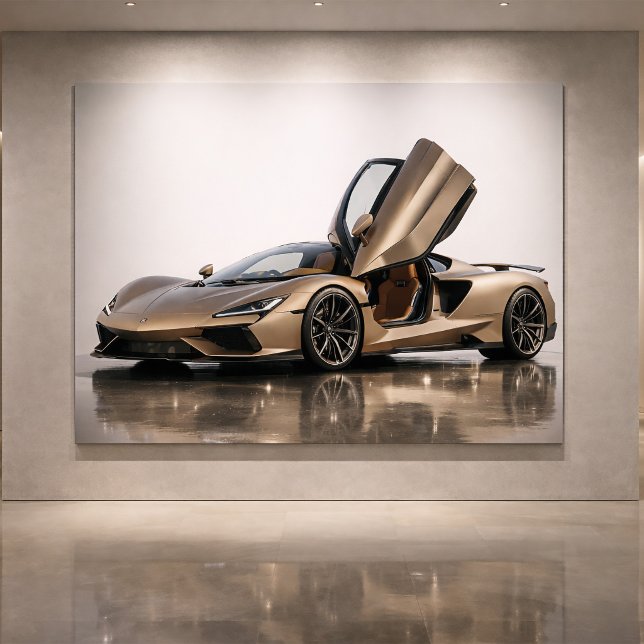 Luxus-Supercar  – Champagner-Gold-Hypercar Karte (Von Creator hochgeladen)