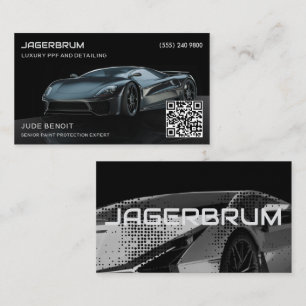Luxus-Supercar-PPF- und Auto-Detailing-QR-Code Visitenkarte