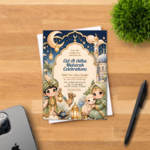 Luxus Süße Chibi Kinder Eid Al Adha Mubarak