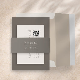 Luxus-Taupe-Hochzeit Einladungsbanderole