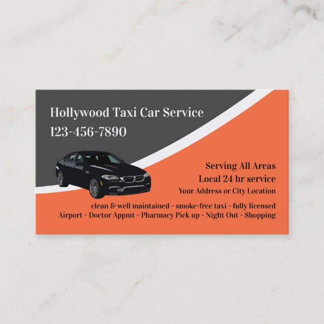 Luxus Taxi Service Business Cards Visitenkarte (Vorderseite)