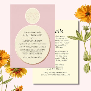 Luxus-Tea Pink Roségold Minimale Folien-Einladung Folieneinladung
