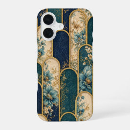 Luxus Teal & Gold Floral OtterBox iPhone-Hülle iPhone 16 Hülle