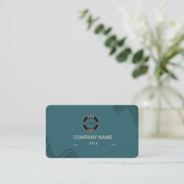 Luxus Teal und Creme Professioneller QR-Code Visitenkarte (Stehend Vorderseite)