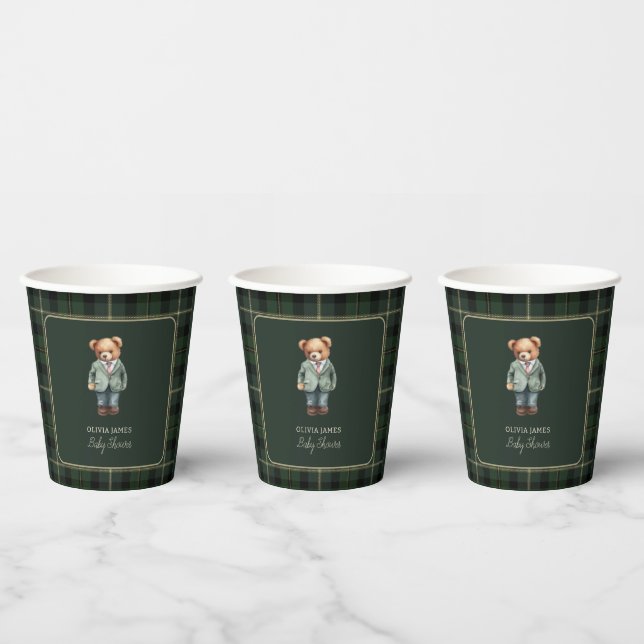 Luxus-Teddybär-Babyparty Pappbecher (Multi)