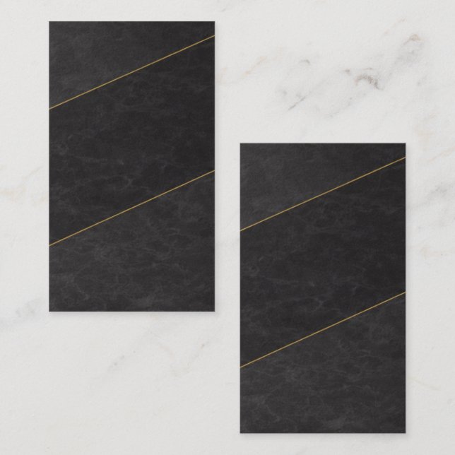 Luxus-Termin-Karte – Schwarz & Gold Terminkarte (Vorne/Hinten)