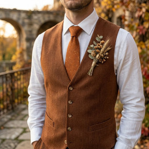 Luxus-Terrakotta-Brandorange-Jacquard Krawatte