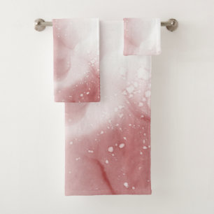 Luxus-Terrakotta-Rosen-Alkohol-Tinte-Abstract Somm Badhandtuch Set