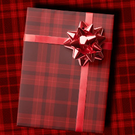 Luxus-Tief-Burgunderroter-Monochrom-Tartan-Karo Geschenkpapier