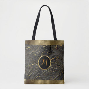 Luxus Trendy Black and Gold Imitate Agate