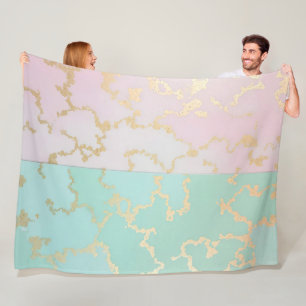 Luxus-Trendy-Blush-Pink-Soft-Mint-Gold-Kollektion Fleecedecke