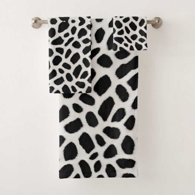 Luxus Trendy White Leopard Elegante Collection Badhandtuch Set (Insitu)