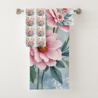 Luxus-Trendy-Wildblumen-Schöne-Kollektion Badhandtuch Set