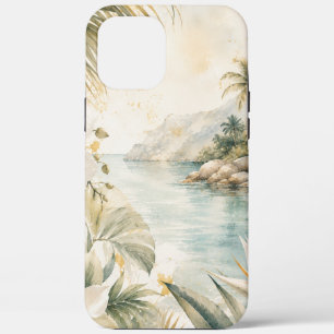 Luxus-Tropen-Küsten-Watercolor-Wandkunst Case-Mate iPhone Hülle