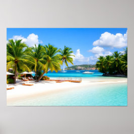 Luxus-Tropen-Resort-Strand Poster
