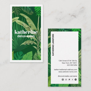 Luxus Tropical Moderne Boutique & Salon Green Visitenkarte