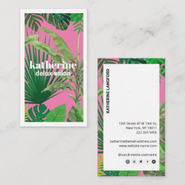 Luxus Tropical Moderne Boutique & Salon Pink Visitenkarte
