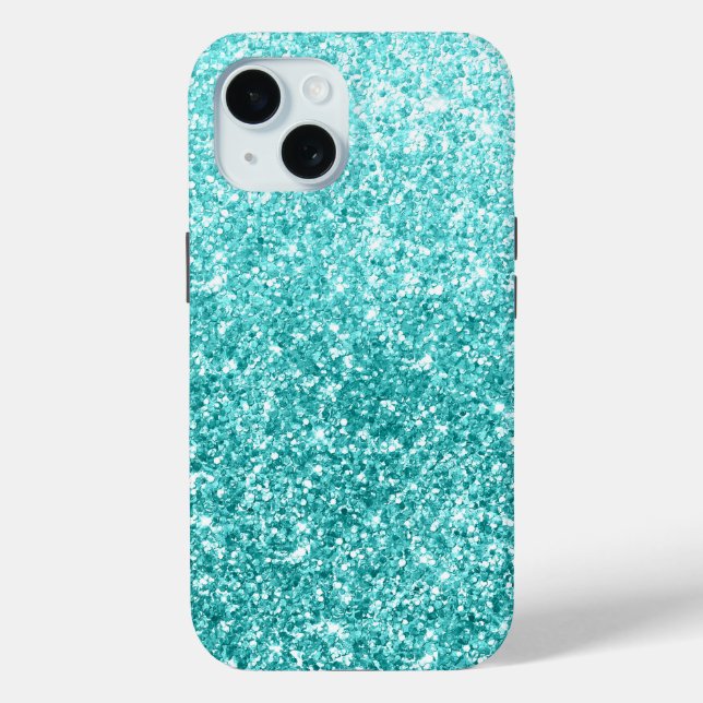 Luxus Türkis Glitzer Gradient Case-Mate iPhone Hülle (Rückseite)