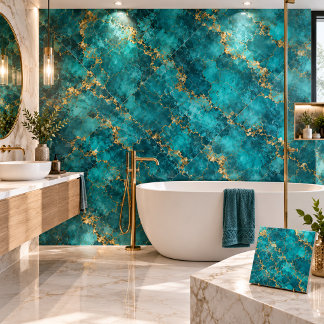 Luxus Türkis Gold Marmor Keramikfliese