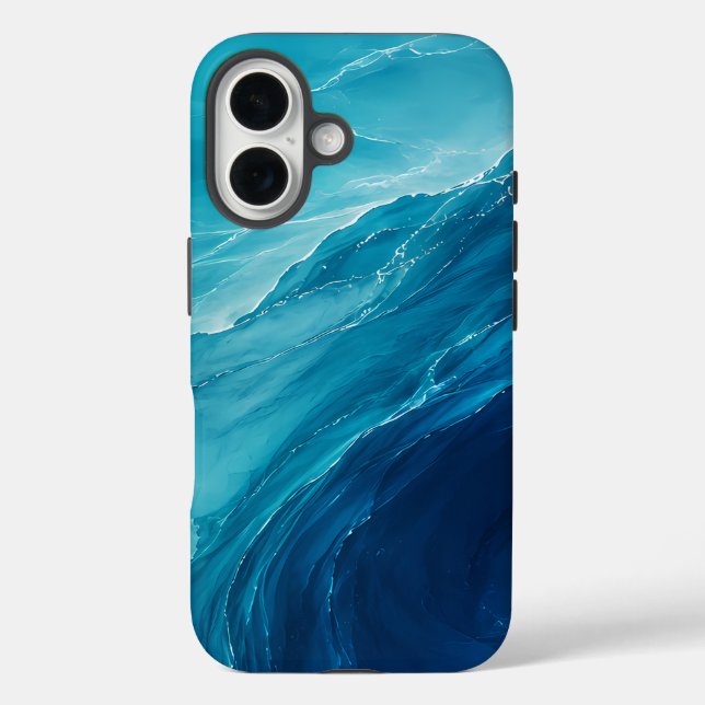 Luxus-Türkises Ozean-Fließen Case-Mate iPhone Hülle (Rückseite)