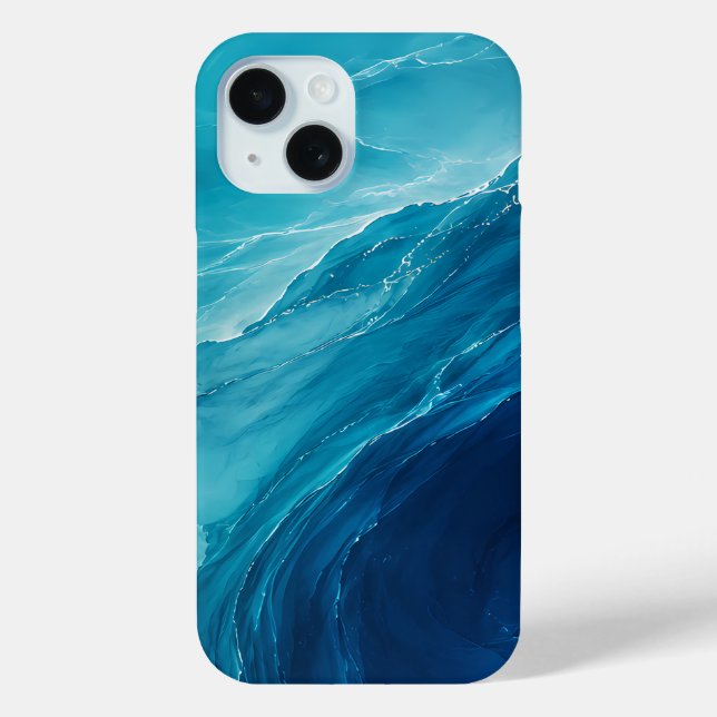 Luxus-Türkises Ozean-Fließen Case-Mate iPhone Hülle (Rückseite)