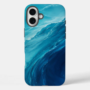 Luxus-Türkises Ozeanfließen iPhone 16 Plus Hülle