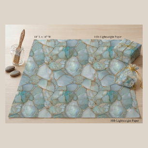 Luxus-Turmalin-Achat-Geode-Goldadern-Decoupage  Seidenpapier