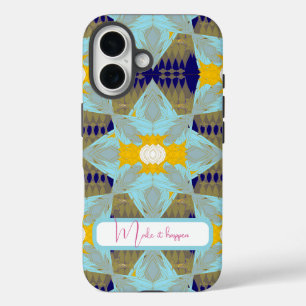 Luxus-Turquois-Goldblatt-Mandala iPhone 16 Hülle