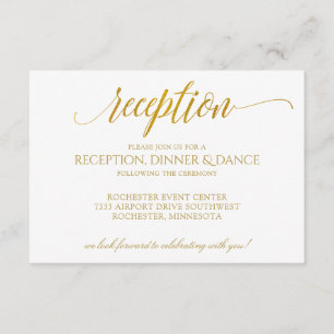 Luxus-Typografie-Empfangskarte   Faux-Goldfolie Einladung