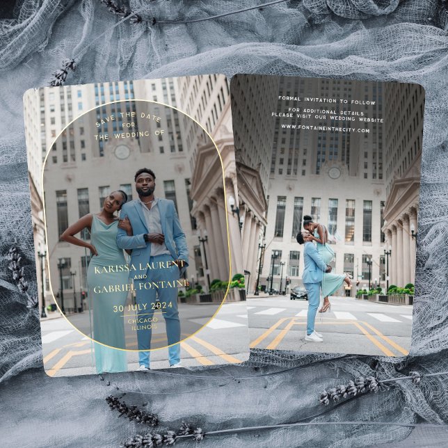 Luxus und Minimales Foto Save the Date Folieneinladung (Von Creator hochgeladen)