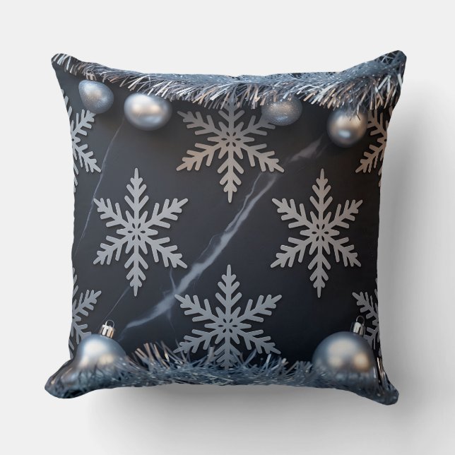 Luxus-Urlaubskatze - Snowflake Design Kissen (Vorderseite)