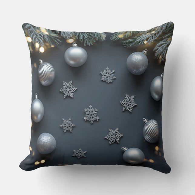 Luxus-Urlaubskatze - Snowflake Design Kissen (Vorderseite)