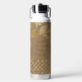 Luxus, Valentinstag, Goldene Blumen, Pixel  Trinkflasche
