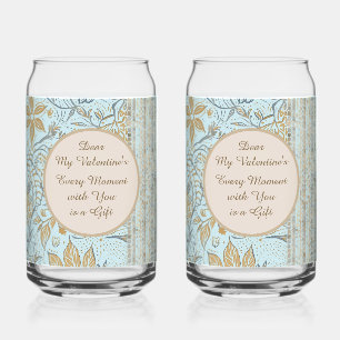 Luxus, Valentinstag, Goldweiche Blaue Blumen Kunst Dosenglas
