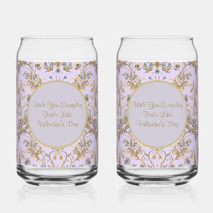 Luxus, Valentinstag Softes Lila Gold Blumen Dosenglas