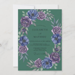 Luxus-Verben-Violett-Gemalte Hochzeit Einladung