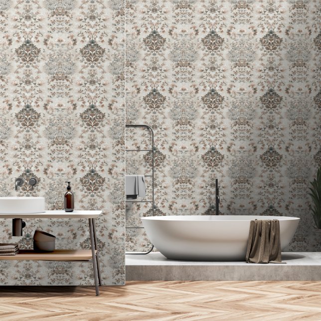 Luxus-Vintage-Imperial-Blumenmuster Tapete (Badezimmer)