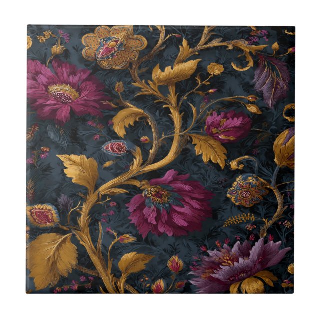 Luxus Vintage Royal Safran Fliese (Vorderseite)