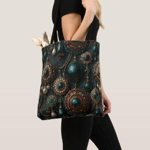 Luxus-Vintage-Smaragd- und Perlen-Schmuckmuster