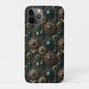 Luxus-Vintage-Smaragd- und Perlen-Schmuckmuster Case-Mate iPhone Hülle