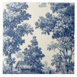 Luxus-Vintage-Soft-Toile-Jouy-französische Landsch Fliese