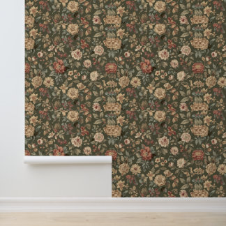 Luxus-Vintage-Victorian-Blumenmuster-Antik-Britisc Tapete