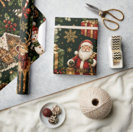 Luxus-Vintage-Weihnachts-Feiertagsmuster Geschenkpapier