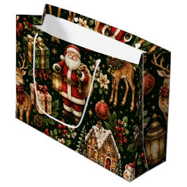 Luxus-Vintage-Weihnachts-Feiertagsmuster Große Geschenktüte