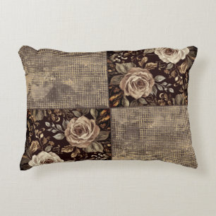 Luxus, Vintage, wunderschöne Rosen blühen Dekokissen