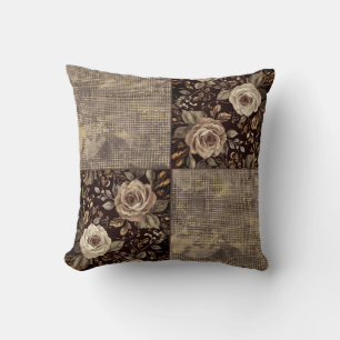 Luxus, Vintage, Wunderschöne Rosen blühen Kissen